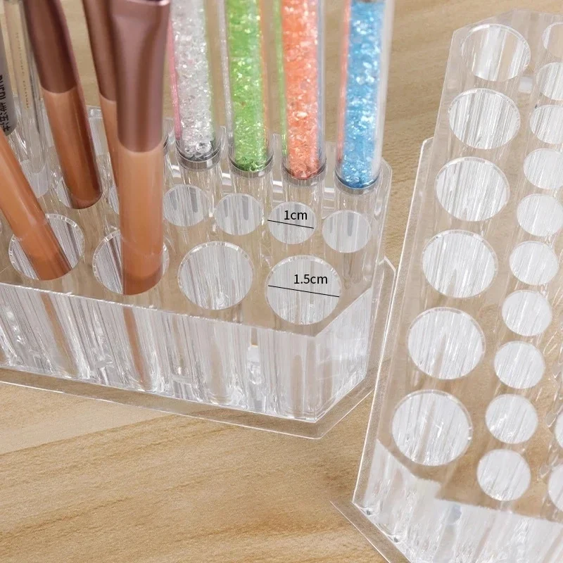 26 Holes Nail Brushes Storage Box Makeup Brushes Holder Acrylic Nail Tools Stand Organizer Nail Art Bushes Storage Showing Shelf