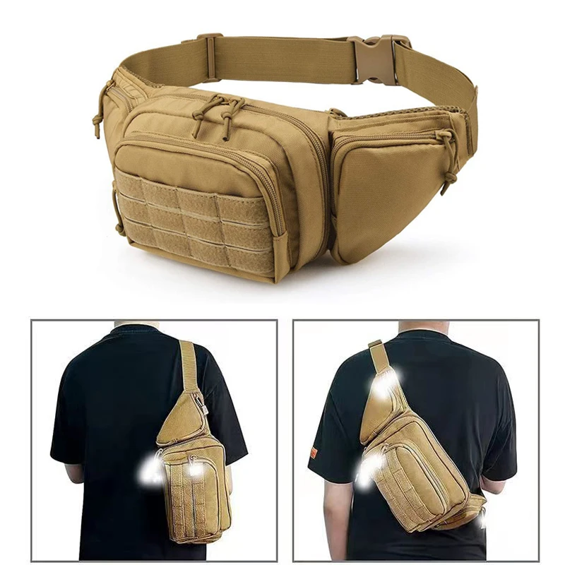 

Outdoor Tactical Waist Bag Multi directional Shoulder Bag 800D Oxford Molle Multi functional Kit Camping Sports Waist Bag