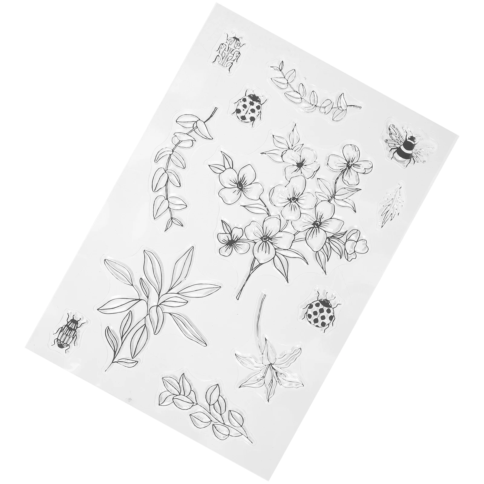 

Flower Plant Clear Silicone Stamps Reusable Cards Scrapbooking Decor Gift Tags Transparent Storage Premium Material Soft
