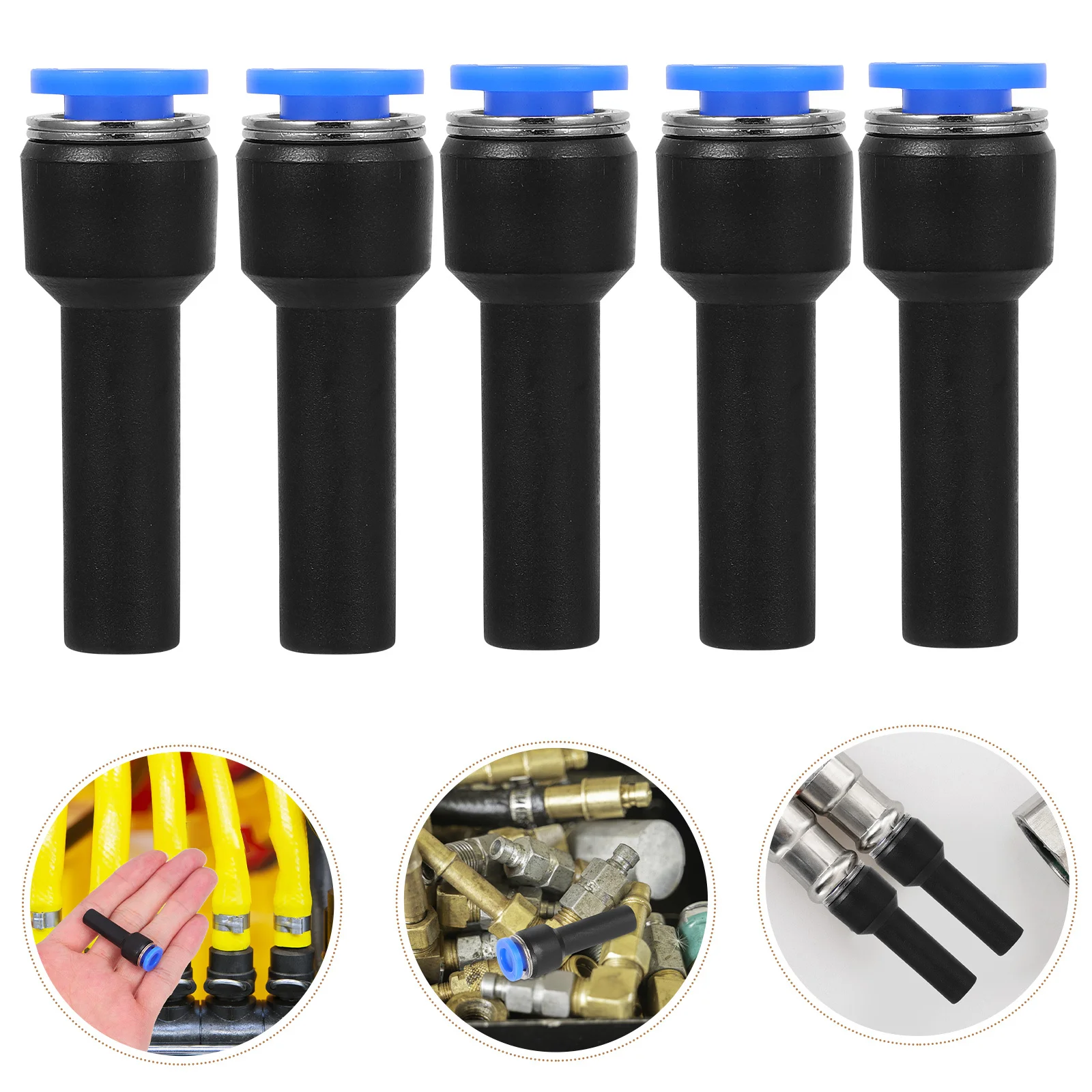 

5Pcs Pneumatic Air Hose Fittings Quick Connect Plastic Push to Connect Straight Parts for Equipment
