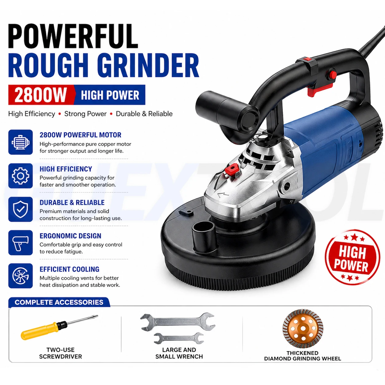 Multi Adjustable Concrete Rough Planer Electric Wall Planer Cement Wall Putty Polishing Tool Dust Free Metal Rust Removal Tool
