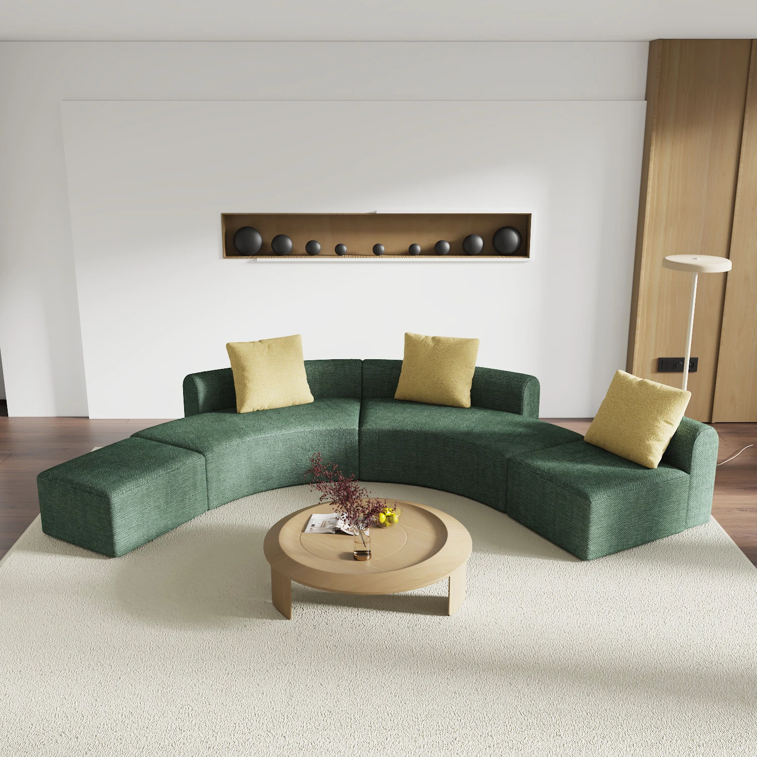 

Hot Sale Modern Green Couch Living Room Sofas Curved Sofa 4 Seaters Accept Custom Designs Sofa Set Furniture For Bedroom