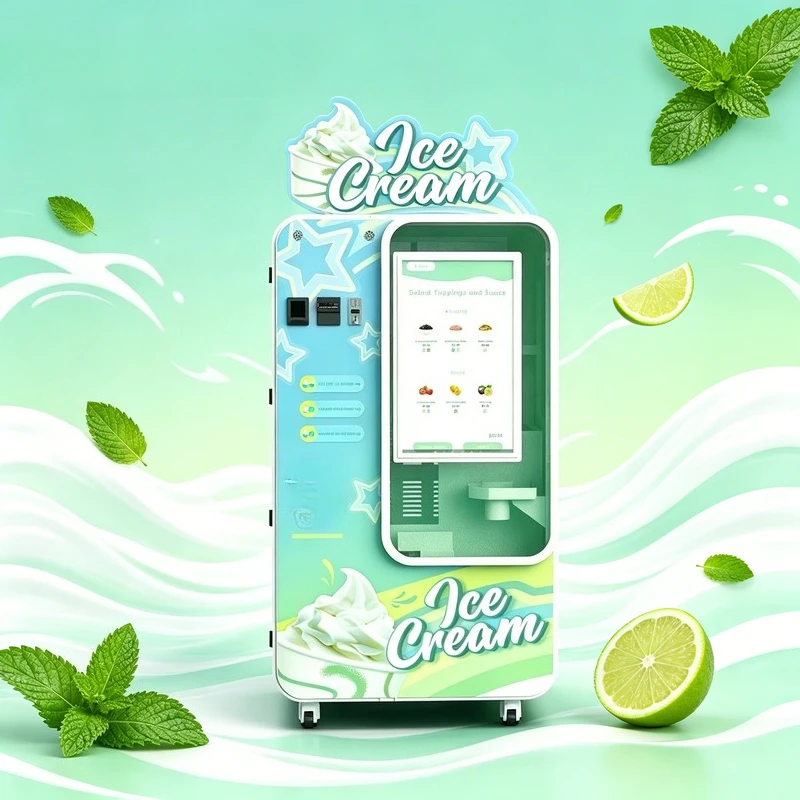 

Mobile Soft Serve Ice Cream Machine Wheels Equipped Ice Cream Maker for Outdoor Stall