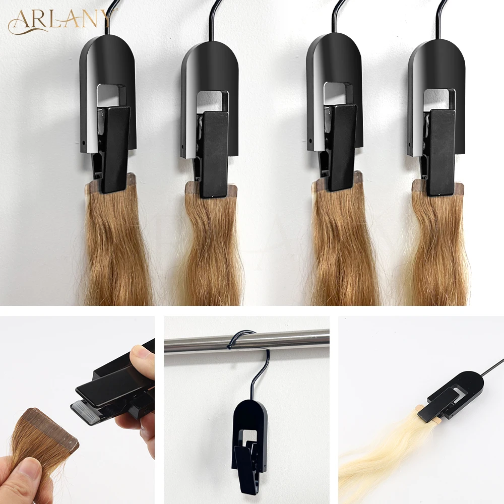 ARLANY 5Pcs Acrylic Hair Extension Hanger for Clothes Laundry Hanging Storage Clips for Hairpin Weft Extension Tape in Extension