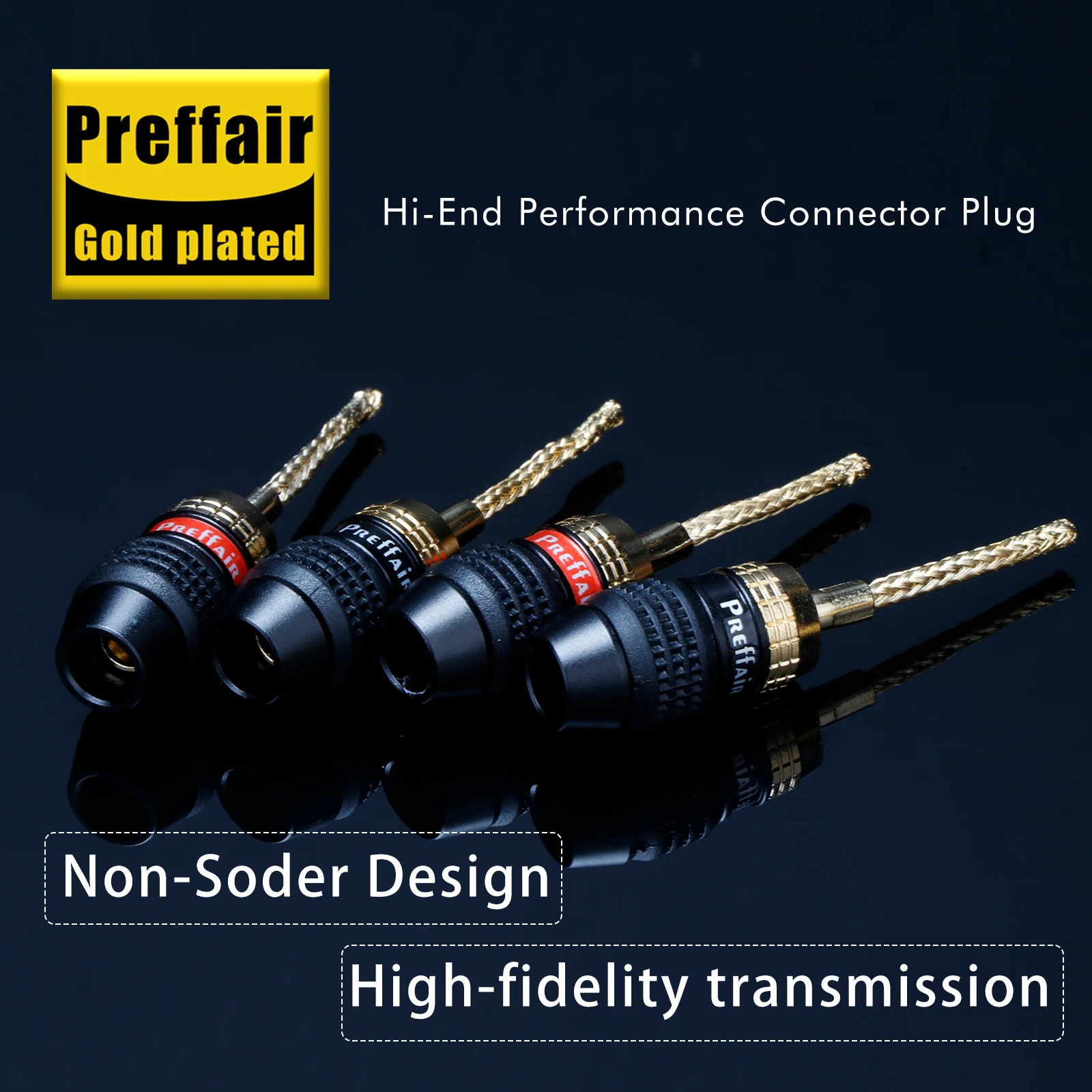 

Banana Speaker Plug 2mm Copper Braided banana connectors Non Solder 24K Gold plated plug banana 4mm