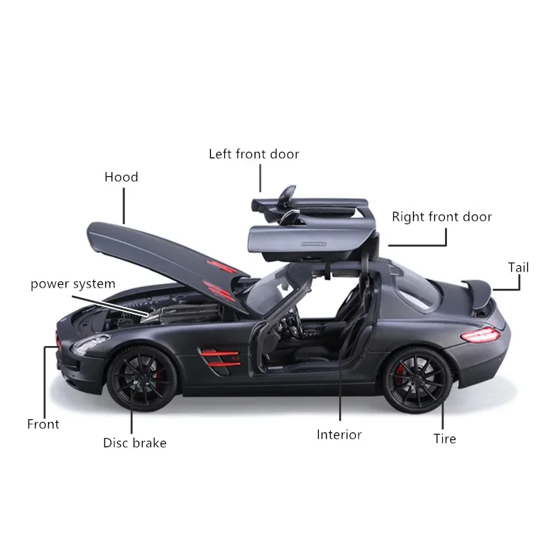 Maisto 1:18 Mercedes-Benz SLS AMG Blue Car Alloy Car Model Simulation Car Decoration Collection Gift Toy Die Casting Model