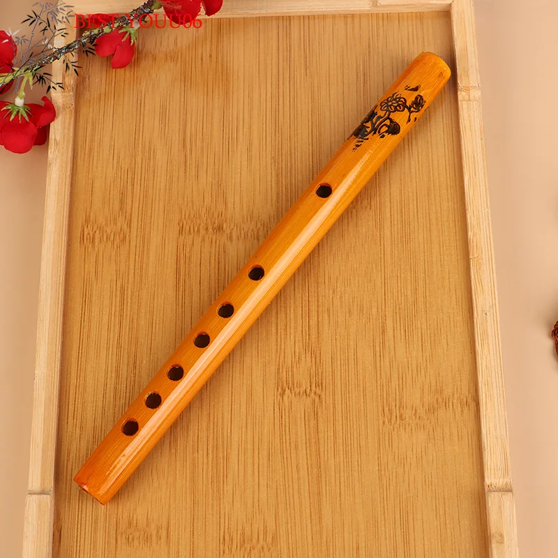 (YOUU06)1Pc Chinese Traditional 6Hole Bamboo Flute Vertical Flute Clarinet Student Musical Instrument Wooden Color Flute For Beg
