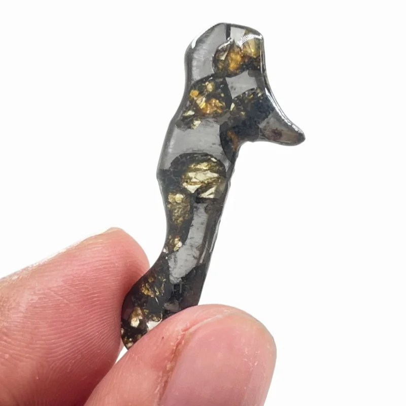 Sericho Pallasite Meteorite Irregular Specimen Natural Olivine Inclusion Polished Meteorite Slice Mineral Collection -TA850