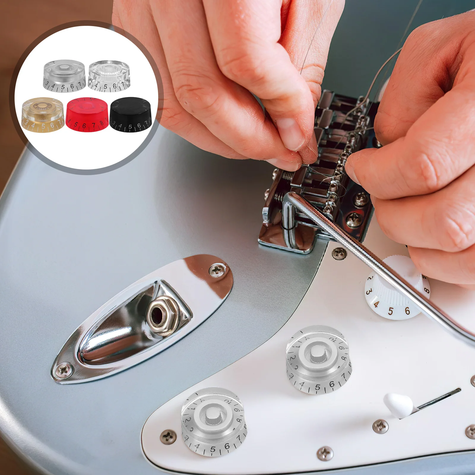 

20Pcs Electric Guitar Volume Tone Control Knobs Plastic Dome Replacement Parts Stable Operation Universal Guitar Hardware