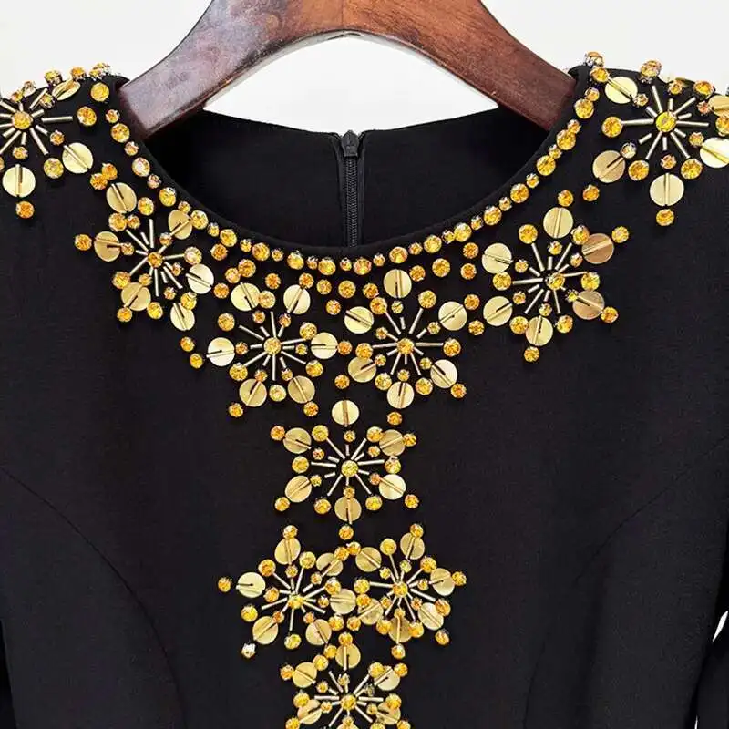 BJTZ جودة المضيف مساء اللباس 2025 ستار سلسلة الصناعة الثقيلة مسمار حبة ومجموعة الماس الجبهة شوكة ذيل صغير فستان طويل