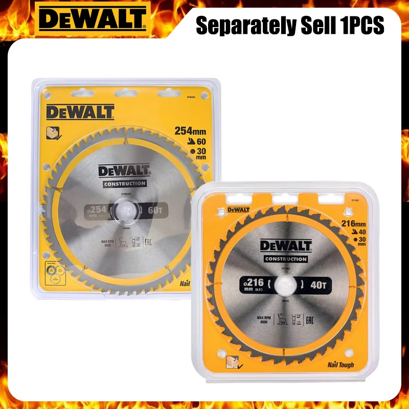 DEWALT DT1953 DT90250 Circular /Diagonal Saw Blade 216x30x40T 254x30x60T Carpentry Woodworking Disc Tool Attachments 1PCS
