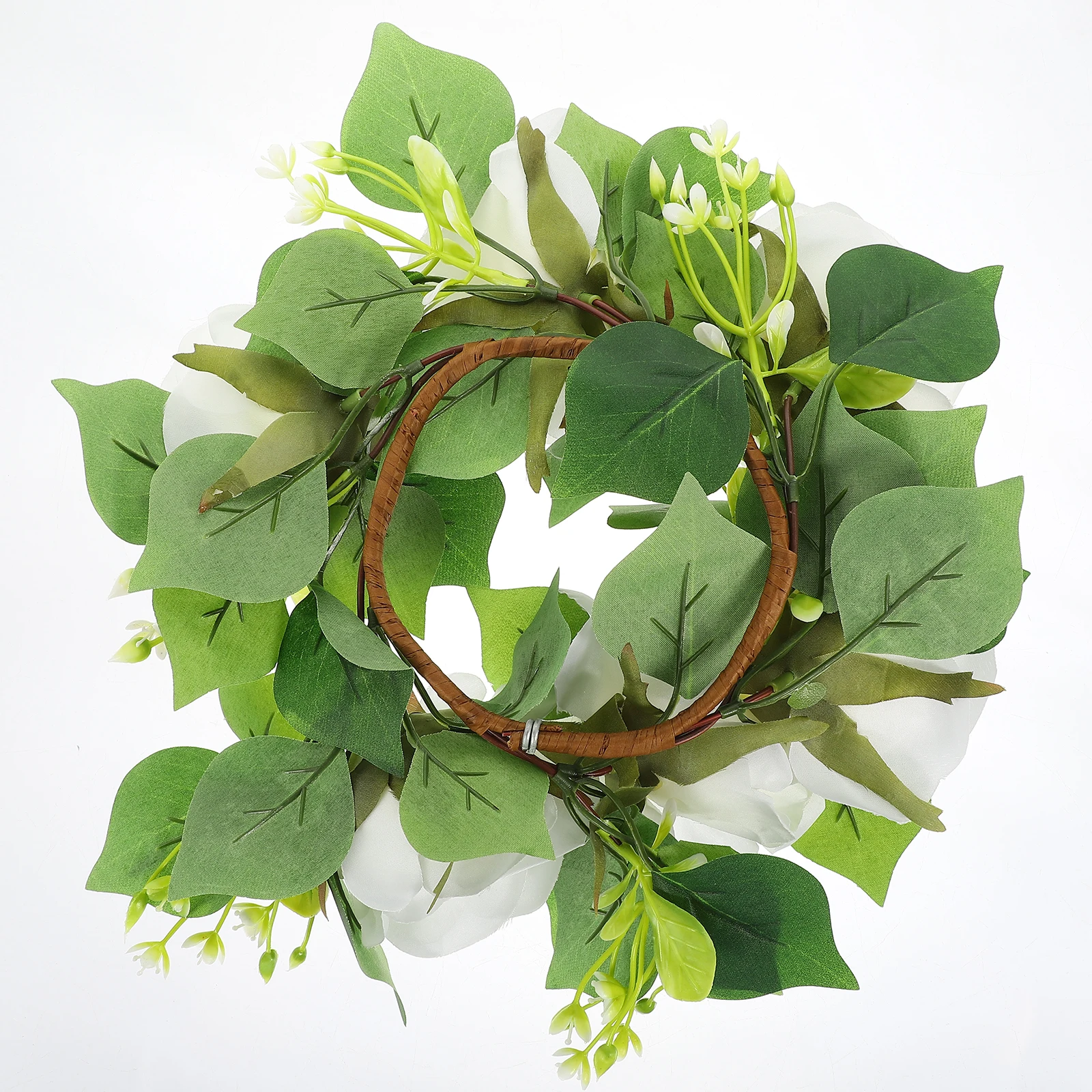 

1pcs Premium Simulated Rose Holder Floral Wreath Decorative Ring for Wedding Party Pillar Candles Artificial Flower Hoops