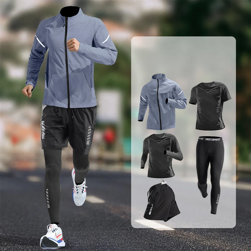 

Men's track suit set Autumn Winter Running Suit with Phone Pocket Quick-Drying Fitness Outdoor Professional Run Training Pants