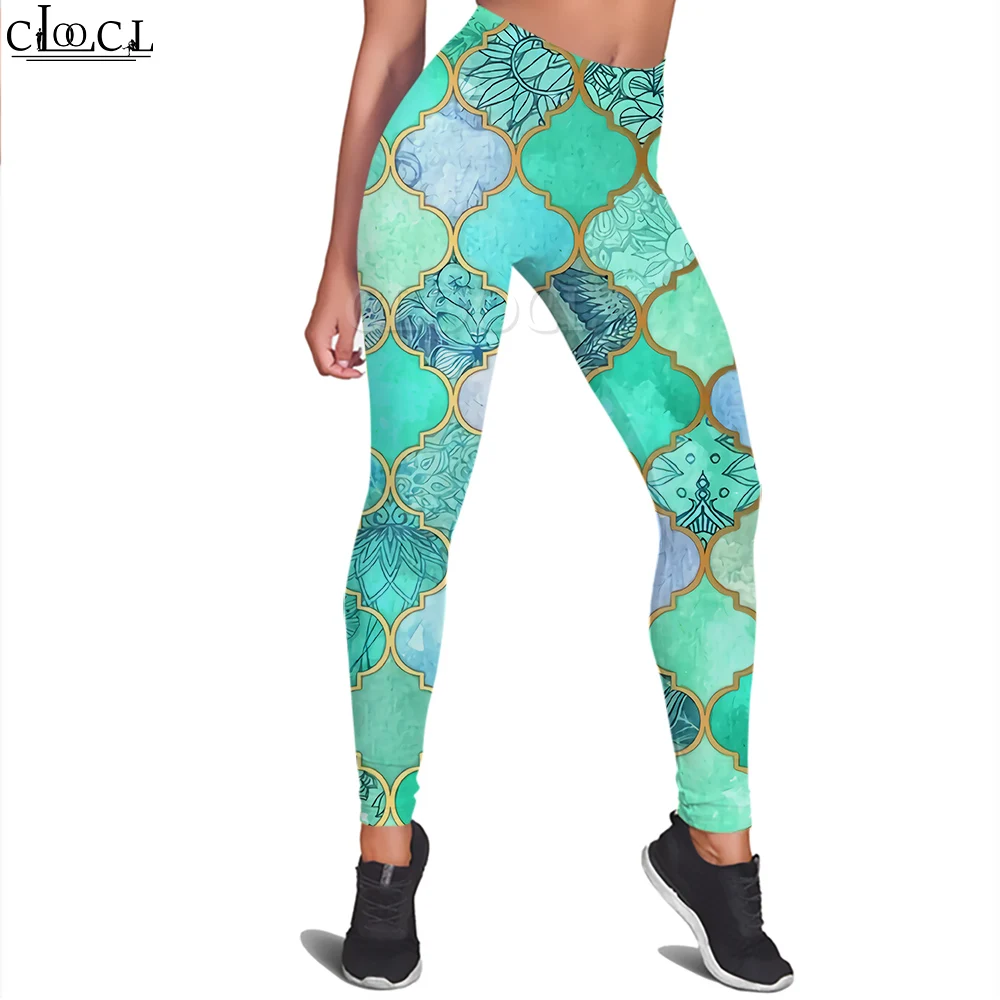 

CLOOCL Women Legging Vintage Pattern 3D Printed Trousers Female for Outdoor Workout Push Up Jogging Pants High Waist Leggings