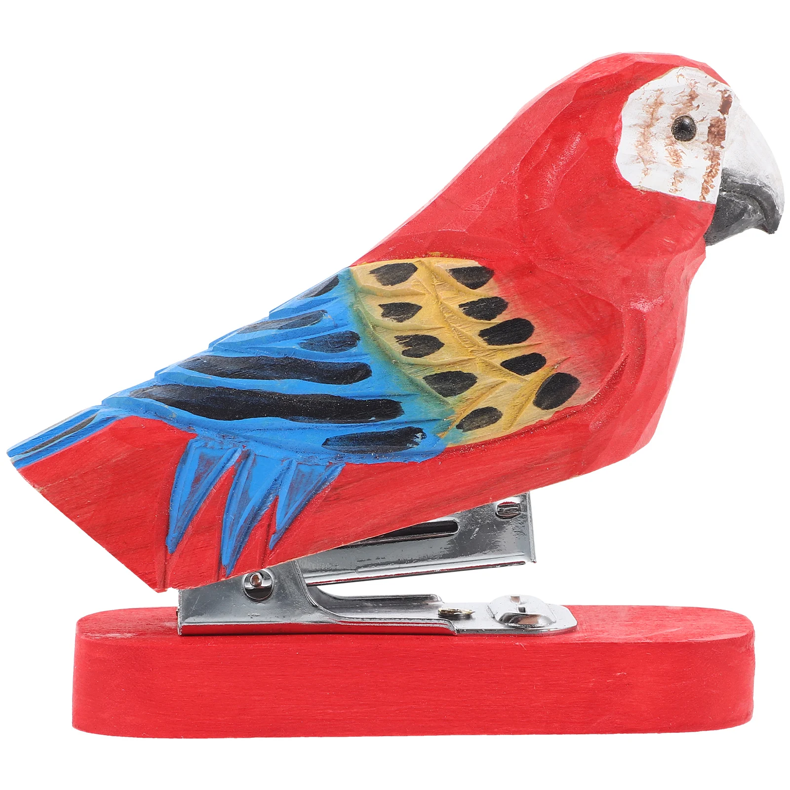 

Wooden Animal Stapler Red Parrot Desk Tool Mini Heavy Duty Paper Staples Handmade Wood Stapler Office SuppliesReusable