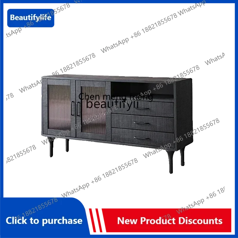 

xz1Modern simple tea cabinet against the wall locker Japanese-style wabi sabi homestay entrance retro dining side cabinet