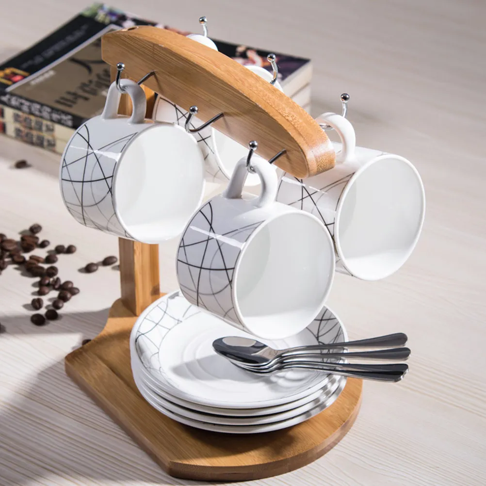 

Подставка-органайзер для кружек на 6 ярусов из бамбука для дома, бара, кафе, полка для хранения, сушилка для посуды