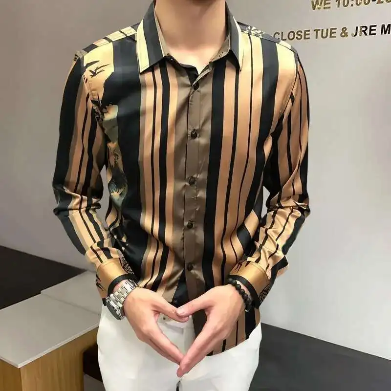 Luxury Retro Black Gold Print Wedding Shirt 2023 Spring Shirt For Men  Flower Shirt Party Vintage Shirt Camisa Social Masculina - AliExpress  200000343