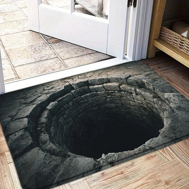 3D Visual Doormat Prank Porch Decoration Doormat Living Room Rug Bedroom Bathroom Anti Slip Carpet Cave Scenery Mat Home Decor