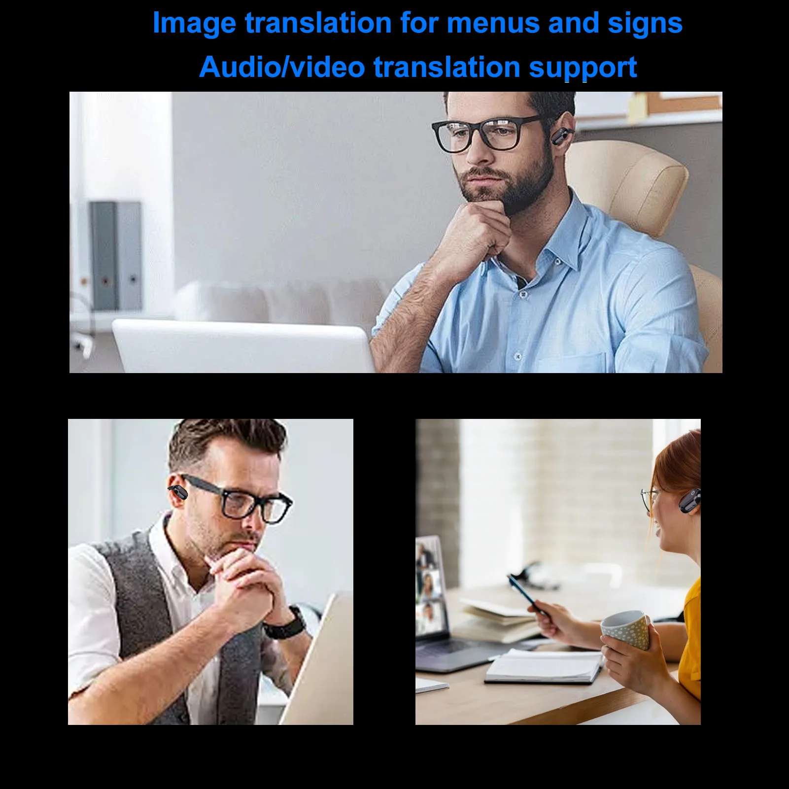 Auricolari per traduzione Al 164 lingue Auricolari per dispositivo traduttore Bluetooth 5.49 in tempo reale 7 modalità per l'apprendimento aziendale in viaggio