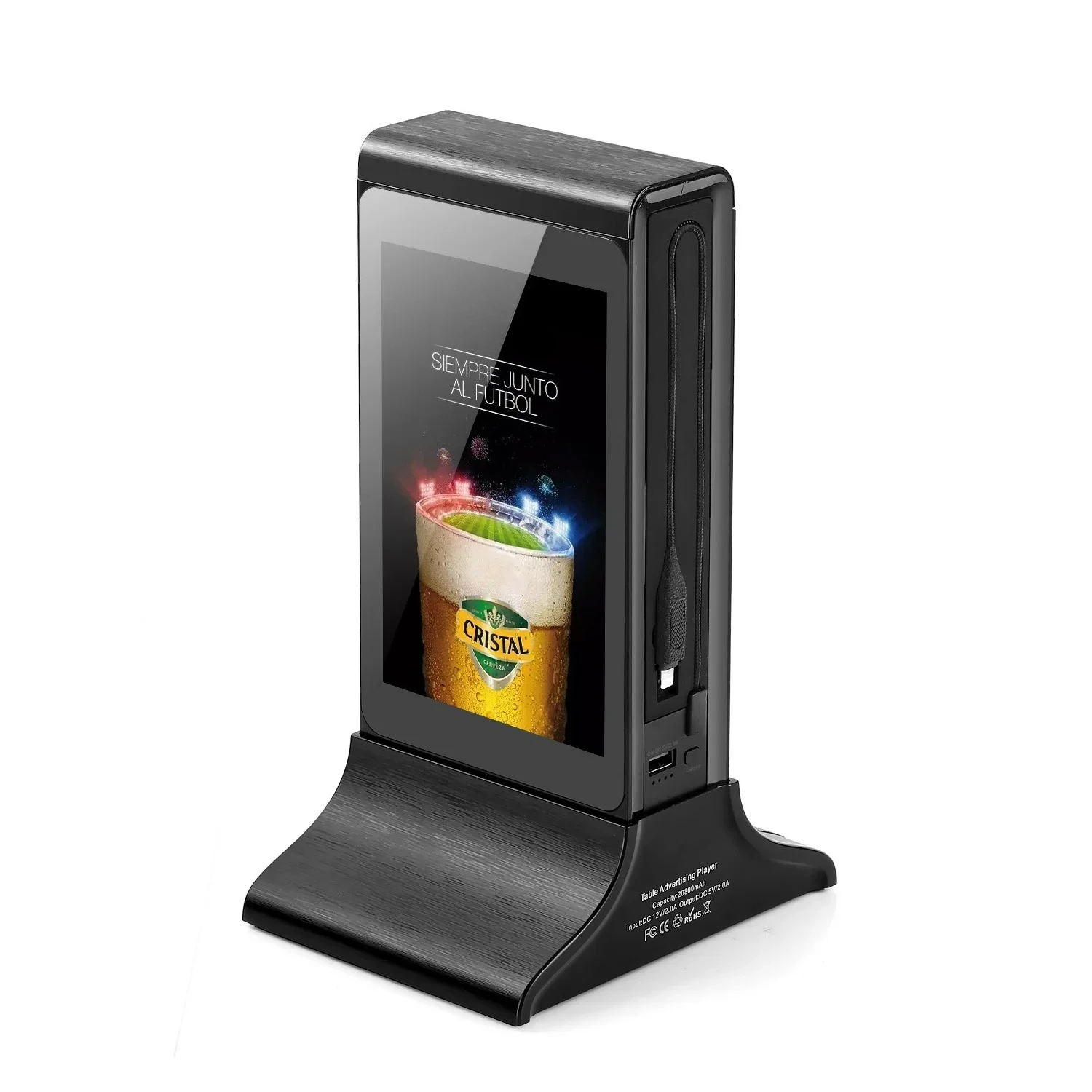 

High quality Por Dual 7 Inch Touch Screen Wifi wireless mobile phone Charging Power Bank with built in cables station