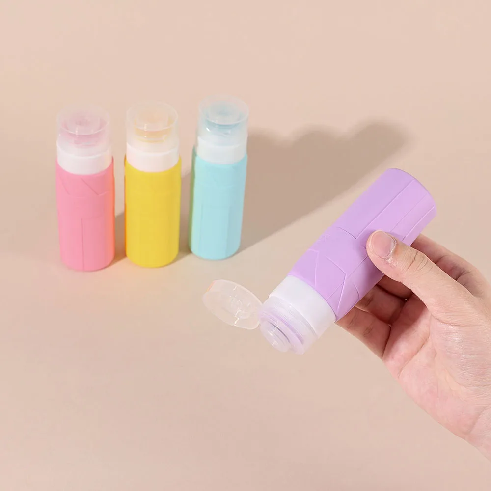 4pcs 100ml Empty Travel Bottles for Toiletries, Travel Size Containers, Leak Proof Silicone Tubes for Shampoo Conditioner Lotion