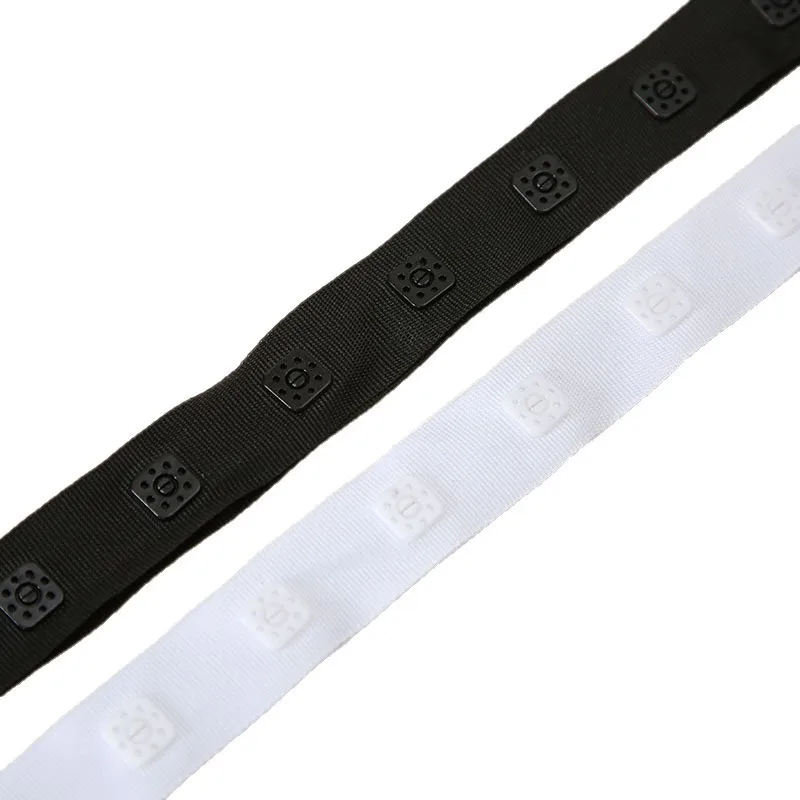 50yards 25*25mm Square Snap Tape Black White Metal Snaps Fastener Tape Popper Tape Male Female Snap Buttons DIY Sewing Supplies