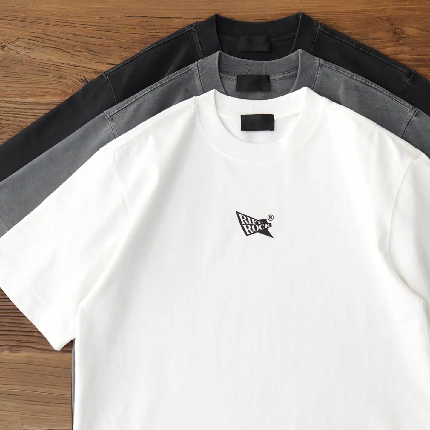 Summer New American Retro 350G Heavyweight Letter Printed T-shirt Men's Fashion 100% Cotton Washed Old Casual Loose Thick Tops