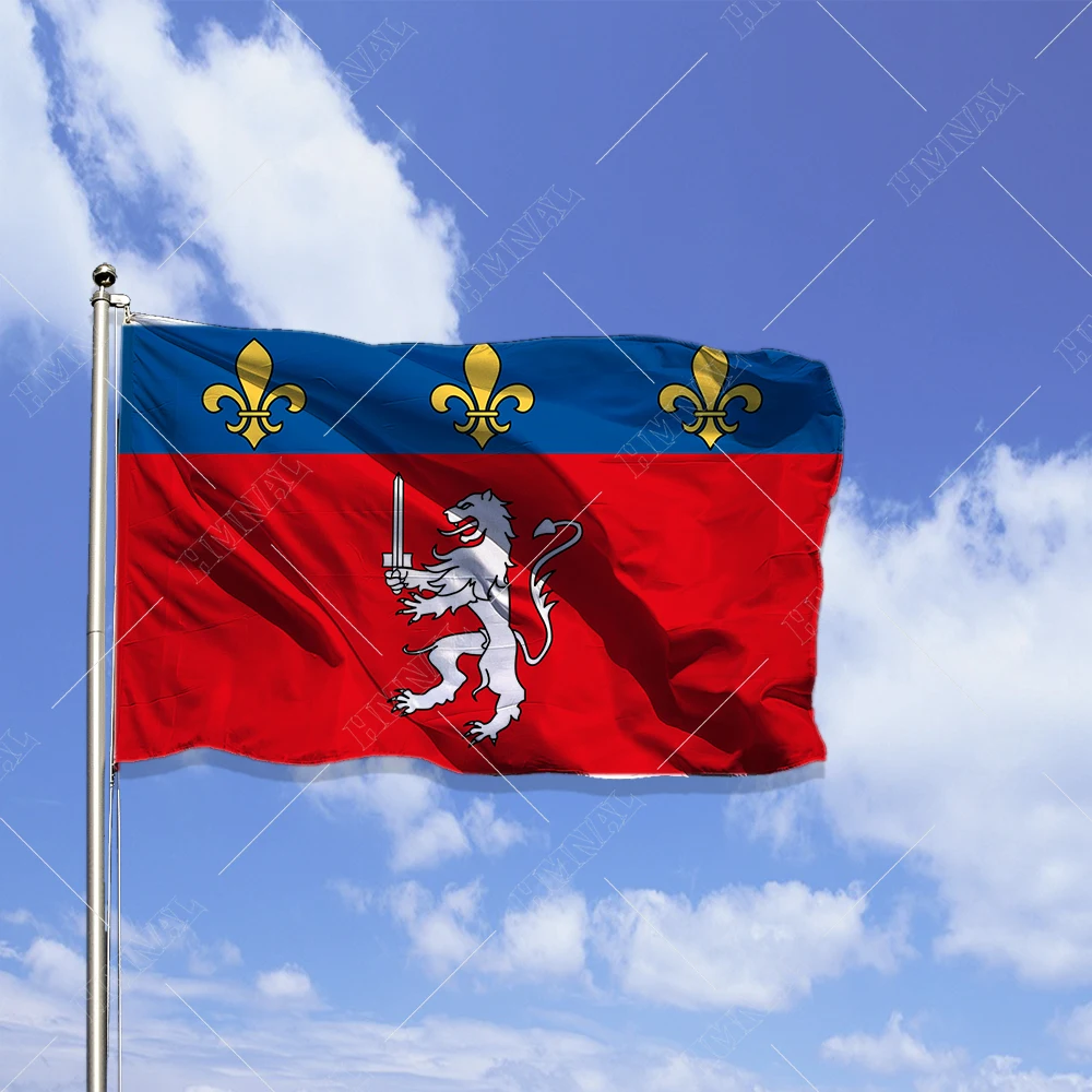 90x150cm CUSTOM Frankreich Flagge mit Löwe BANNER