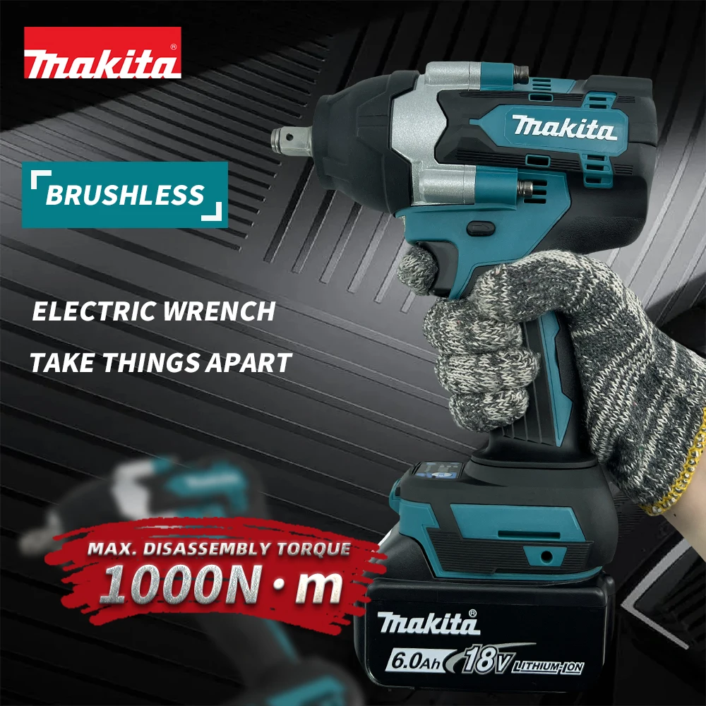 Makita Electric Wrench DTW700 Brushless Multi functional Rechargeable 18V Auto Repair 1000N.M High Torque Cordless Impact Wrench image 2