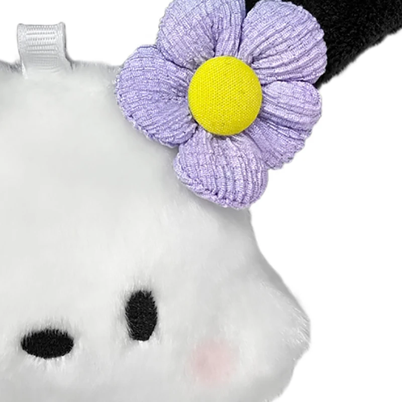 Sanrio-Llavero con cabeza de cachorro, muñeco de peluche de dibujos animados, decoración para mochila, accesorios colgantes, regalos