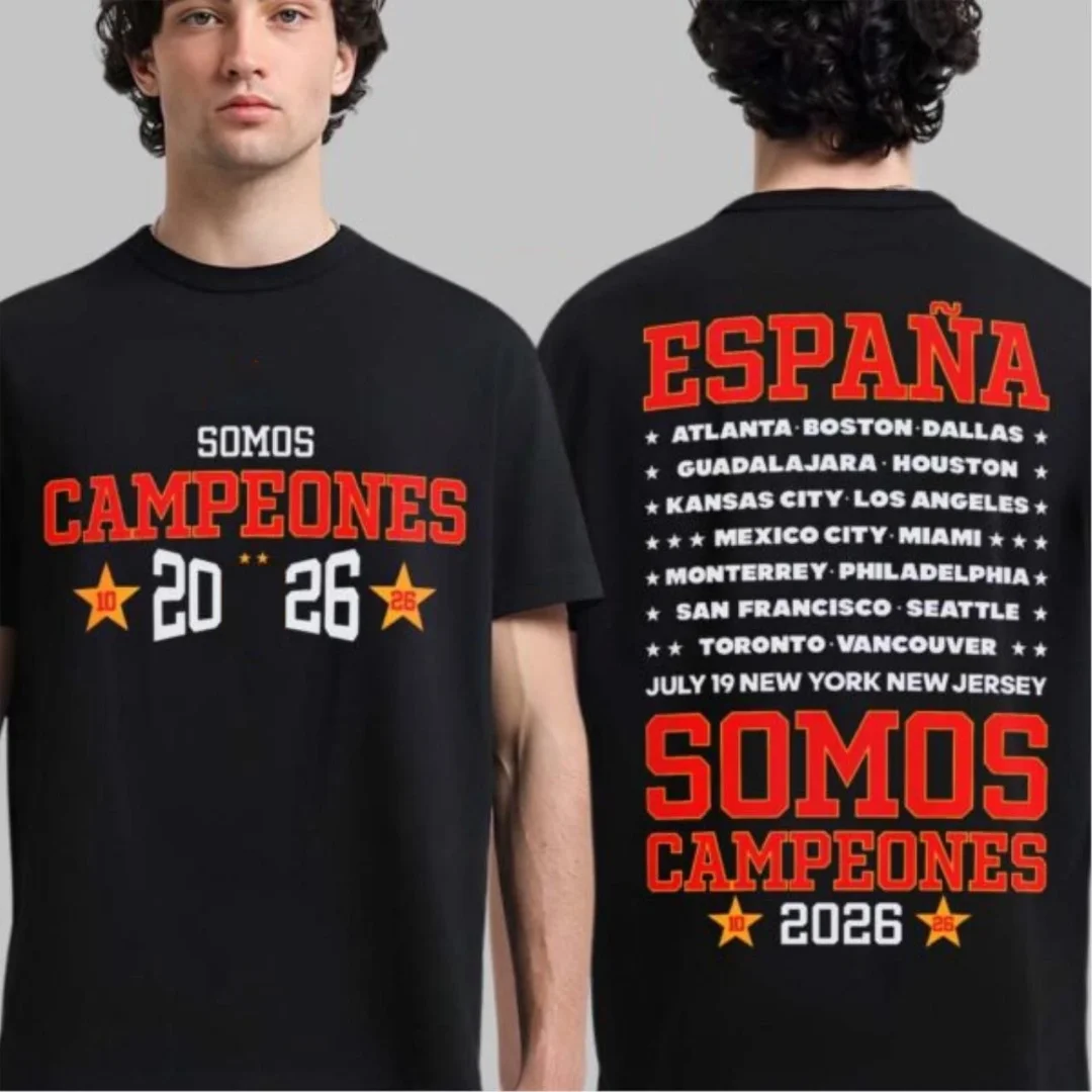 2026 Espana Somos Campeones Shirt Spanisches Meisterschafts-Gedenk-T-Shirt Sommer Herren T-Shirt Kinderkleidung Tee Y2k Damen ﻿ – Detail 4