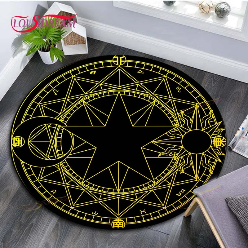 Cartoon Magic Circle Rug Home Decorative Round Carpet Soft Fashion Area Rugs Bedroom Anti-slip Floor Mat Chair Mat Evil Carpet