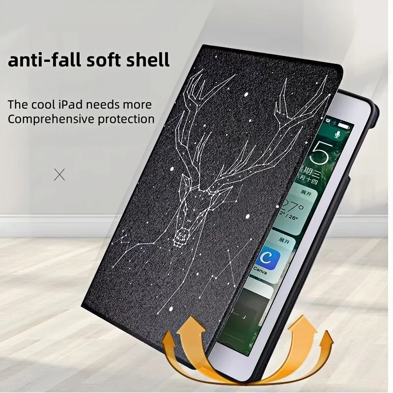 جديد لـ Xiaomi Redmi Pad SE 2024 8.7 "حامل مغناطيسي مع حامل تلقائي للاستيقاظ/النوم حافظة كمبيوتر لوحي Funda لـ Redmi Pad SE غطاء حماية