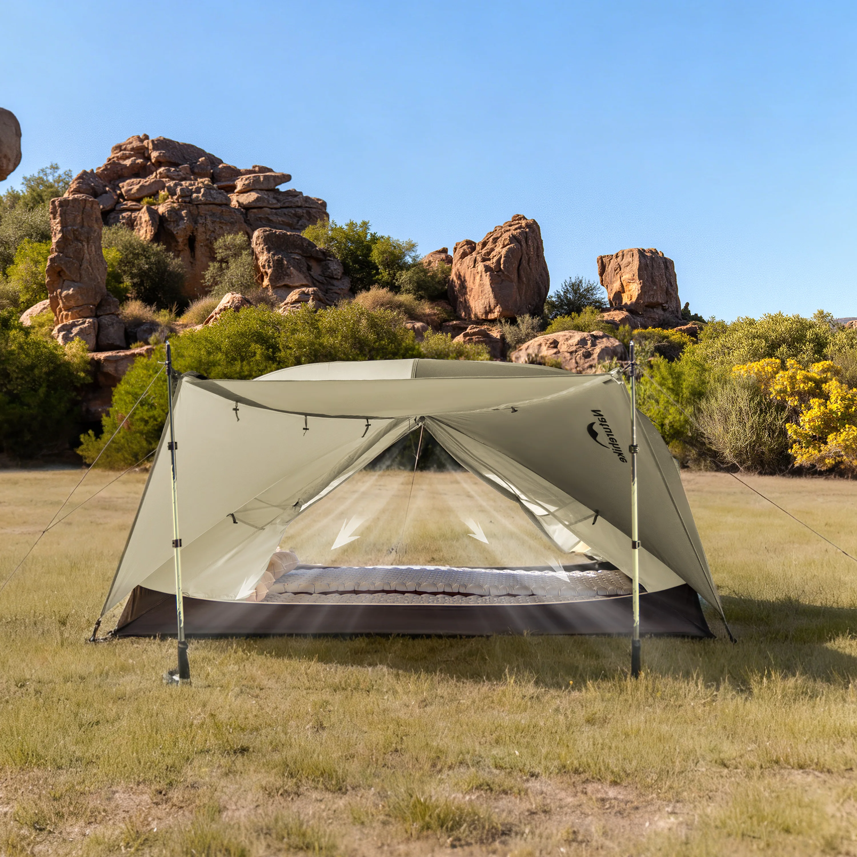 Палатка Naturehike Mongar Pro Ultralight для 1-2 человек, 20D нейлон, двухслойная, водонепроницаемая, для походов и кемпинга, 3 сезона