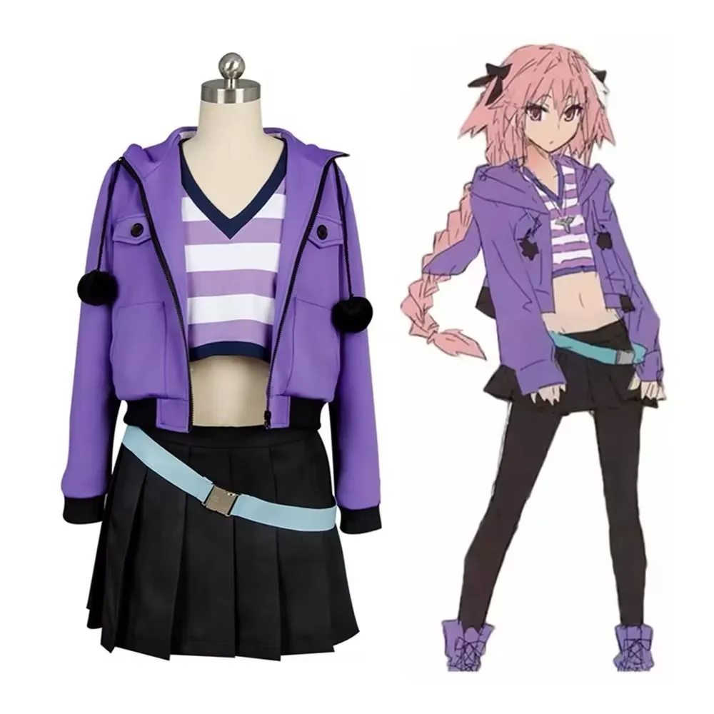 

《Customize》Anime Fate/Grand Order Astolfo Cosplay Costume Women JK Dress Uniform Suits Halloween Christmas