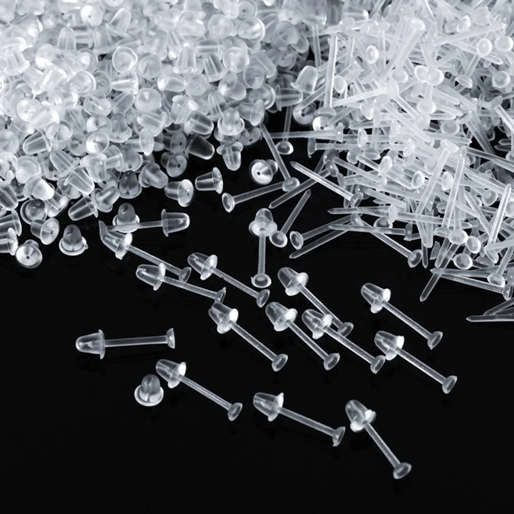 

100pcs Diy Earring Plugs Silicone Earring Accessories Jewelry Making Supplies Durable Ear Studs Plugs Safety Backs Caps Stoppers