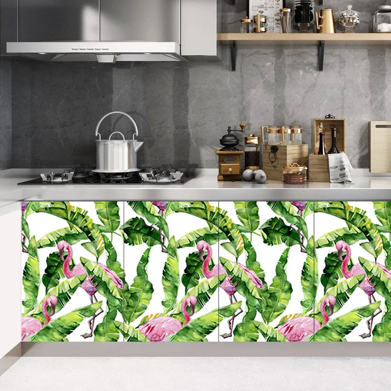 Leaf/Flamingo Peel and Stick Home Decor Self Adhesive Wallpapers Study Bedroom Living Room Furniture Makeover Removable Stickers