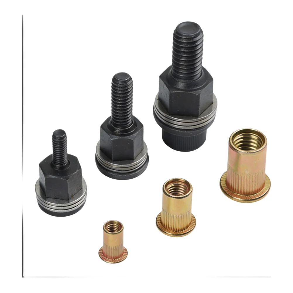 6pcs Replacement Mandrel Heads for Hand Rivet Nut Tools Supporting Nut Sizes to for m10 for Efficient Manual Installation
