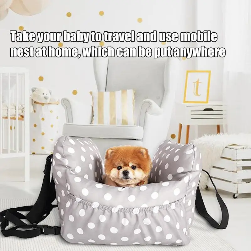 Pet Car Seat Cat Car Booster Seat Puppy Car Seat Fully Detachable And Washable Dog Carseats Shoulder Strap Pocket For Medium Dog