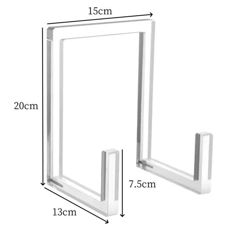 حامل لوحة مشهور للعرض، حامل مربع من الأكريليك الشفاف، حامل إطار صورة على سطح الطاولة، حامل للكتاب، #6