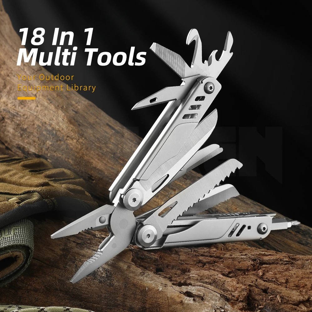 Multi-tool spring-loaded pliers and scissors with nylon sheath outdoor knife combo tool screw head converter .Home, Garden Carr