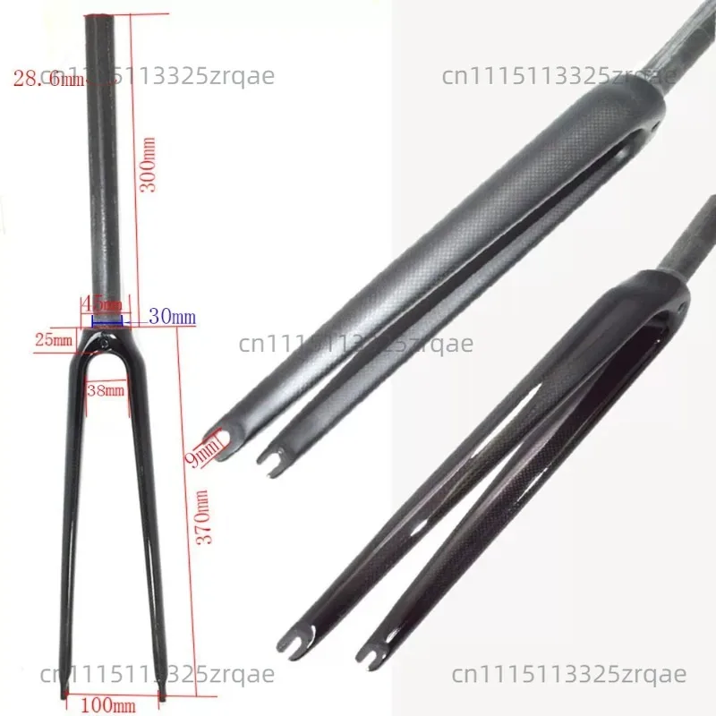 Full carbon fiber road bike 25.4 front fork, carbon fiber hard fork 700C road front fork dead flying front fork