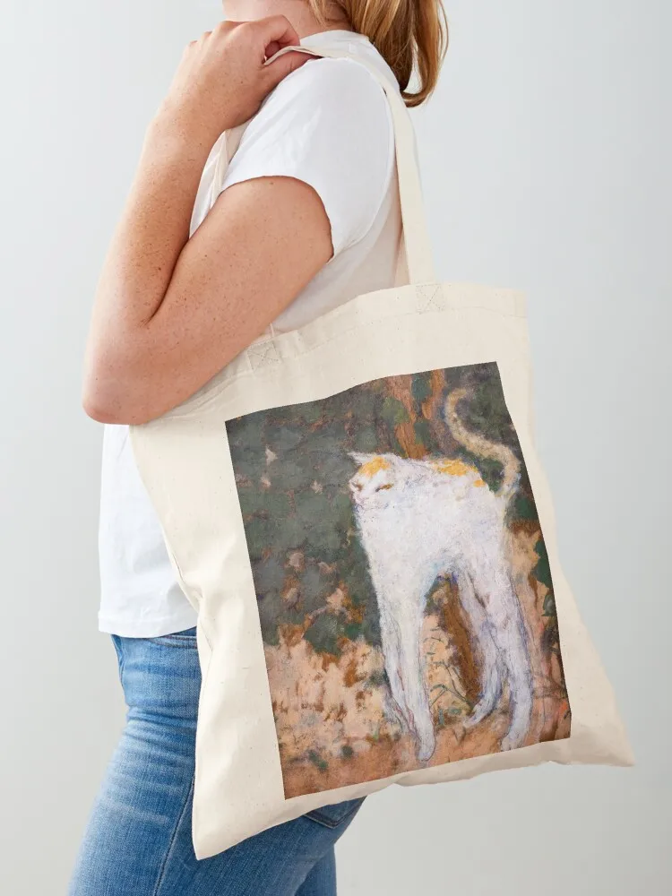 Pierre Bonnard - The White Cat Tote Bag shoping bag cute tote bag Women's beach bags eco folding