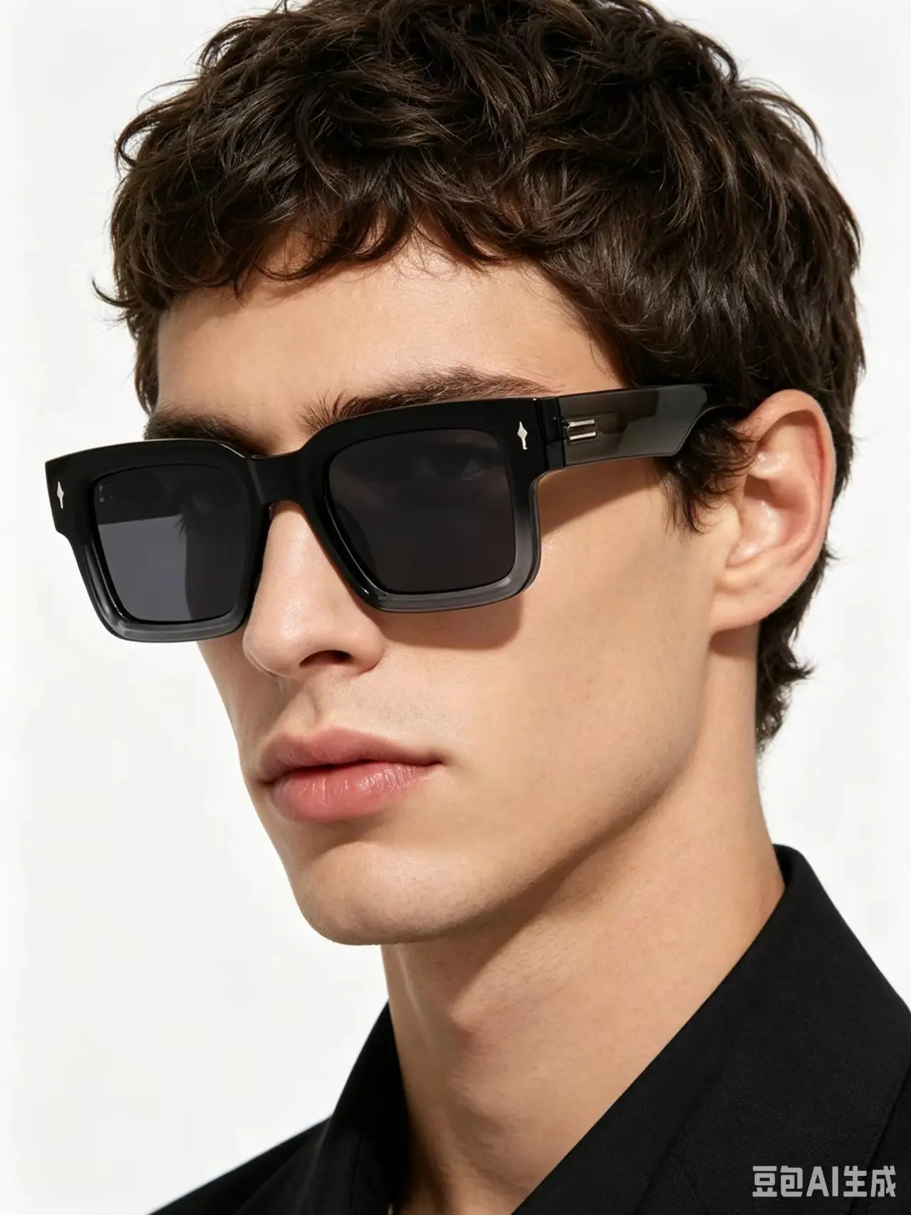 Lunettes de soleil polarisées carrées populaires pour femmes, style streetwear européen et américain, avec rivets, modèle influenceur Instagram, export transfrontalier 7911