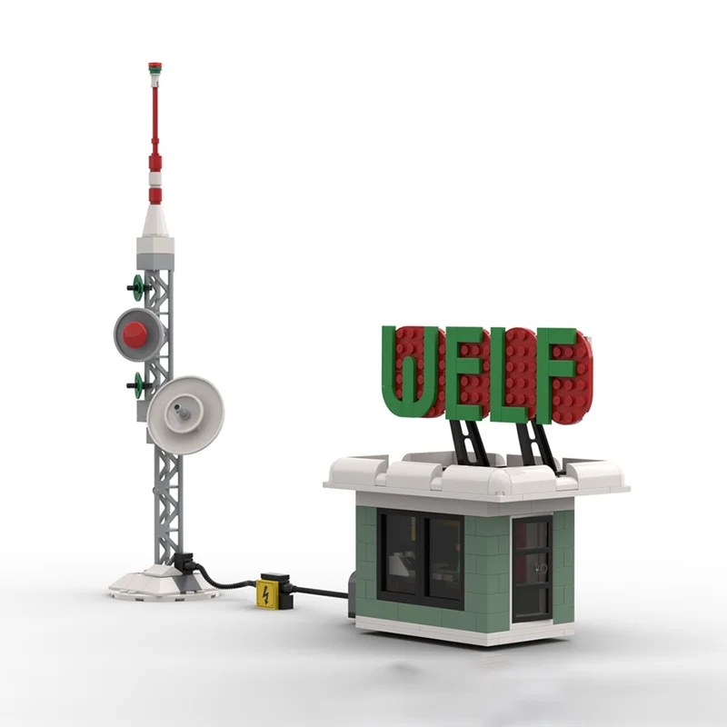 Street View Moc Building Brick Modular Winter Village WELF Radio  Model Technology Blocks Christmas DIY Toy Construction Gift