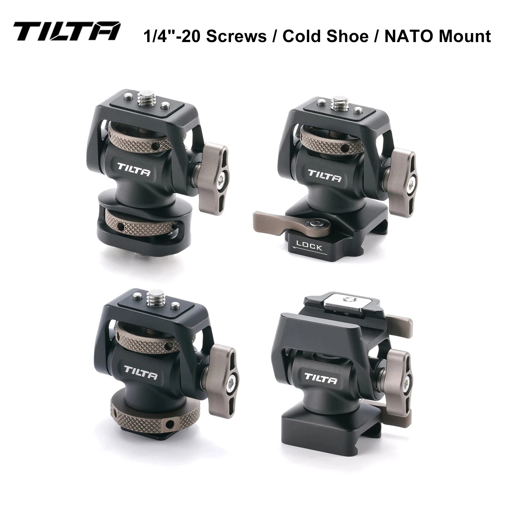 

TILTA TA-AMB Adjustable Quick Release Monitor Mount Holder with 1/4"-20 Screws / Cold Shoe / NATO Mount