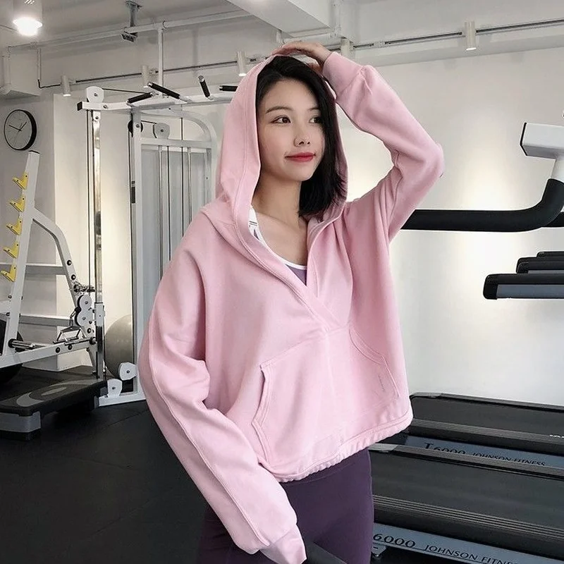 Hoodies Women Solid Chic Casual Loose Korean Fashion Streetwear Sporty Bodybuilding Spring Fall Fit Clothing All-match Students