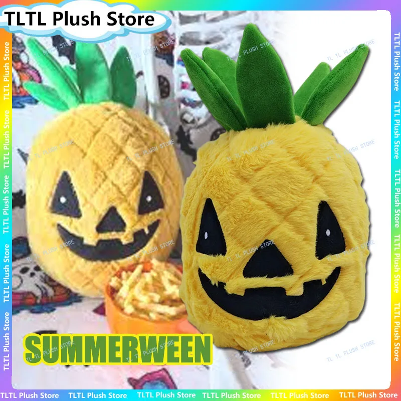 Summerween Pineapple Pumpkin Plush Toy Stuffed Doll Soft Stuffed Fruit Shaped Plush Doll Home Party Decor For Adult Holiday Gift
