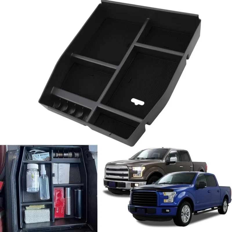Organizador de apoyabrazos central F-150 bandeja de accesorios Raptor 2015 2017 2018 2020 para caja de almacenamiento de consola central para Ford F150